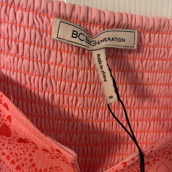 NWT BCBGeneration Heart A Line Smocked square neck Dress M - Picture 4 of 7